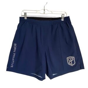 Born Primitive Athletic Shorts Men M Navy Drawstring Training Gym Running